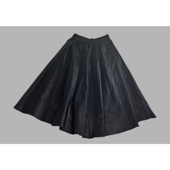 Forever 21 Black Full Midi Skirt Sz Small Lined Fashion Long Semi Structured - Picture 2 of 7